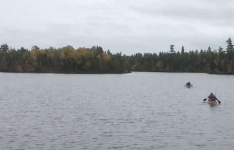 canoeing on a lake
